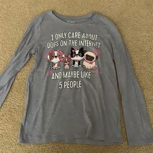 Dog shirt with white lettering